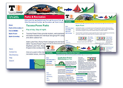 Tacoma Power's Parks, Power, Fish and Wildlife web site