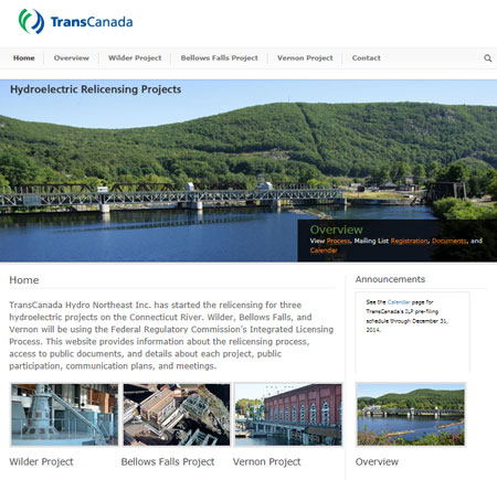 TransCanada Wilder, Bellows Falls, Vernon Hydroelectric Relicensing Projects